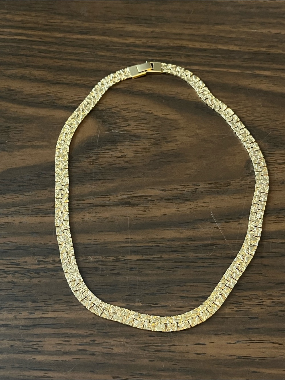 Vintage Gold Nugget Gold Tone Choker Necklace